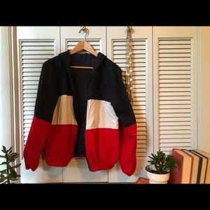 Brandy Melville Red White and Navy Jacket